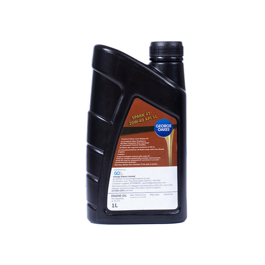 George Oakes Spark4T+ API SM SAE 20W-40 Engine Oil (Gold) 1 litre - GO4T2040SM1GDWC-AI