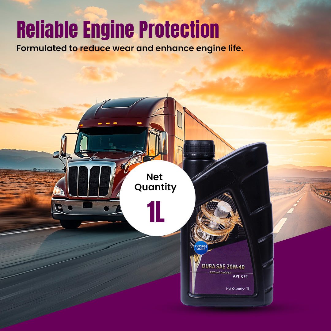 George Oakes Dura API CF4 SAE 20W-40 Heavy Duty Engine Oil (Red) 1 Litre - GO2040CF41RD
