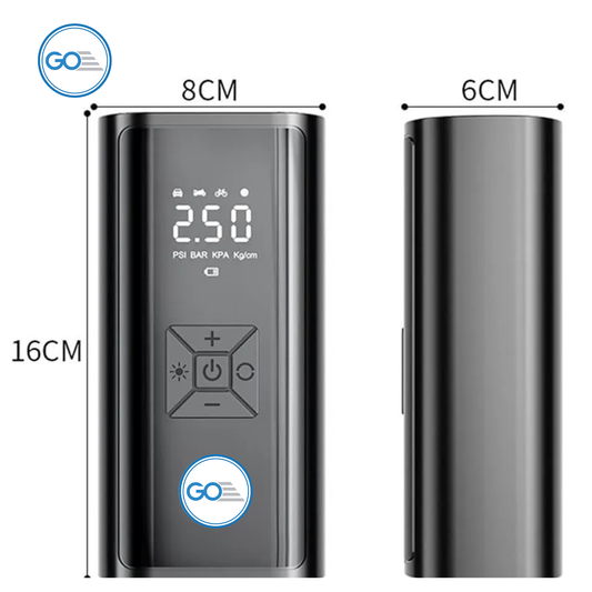 GO Regency Cordless Tyre Inflator 150 PSI | Rechargeable Air Pump with 4500mAh Battery, 120W Power, Digital Display, Power Bank, Portable Air Compressor