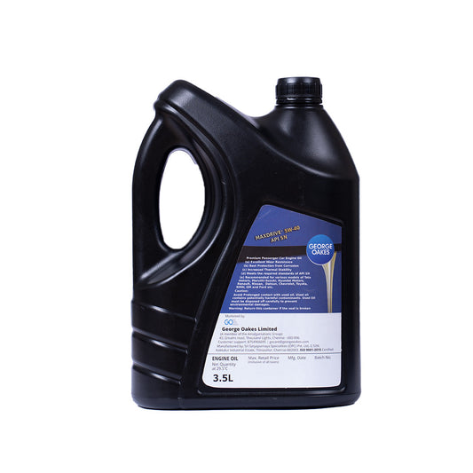 George Oakes (PCMO) Maxdrive+ API SN SAE 5W-40 Engine Oil (Gold) 3.5 Litre - GO540SNP35GD