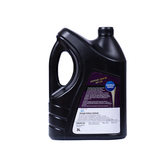 George Oakes Armour API CI4 SAE 15W-40 Heavy Duty Engine Oil (Gold) 3 Litre - GO1540CI4P3GD