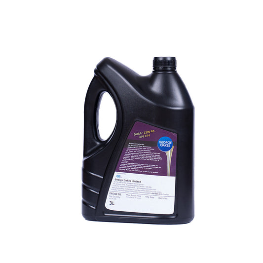 George Oakes Dura+ API CF 4 SAE 15W-40 Heavy Duty Engine Oil (Gold) 3 Litre - GO1540CF43GD