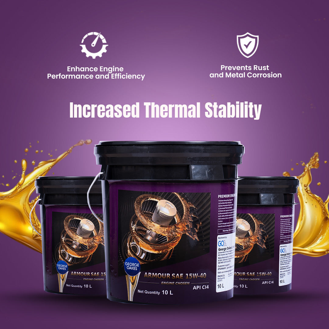 George Oakes Armour API CI4 SAE 15W-40 Heavy Duty Engine Oil (Gold) 10 Litre - GO1540CI4P10GD