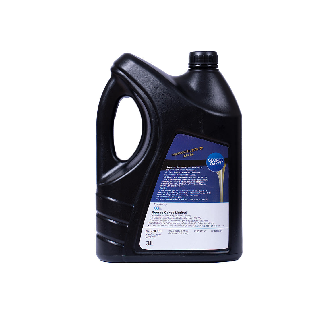 George Oakes (PCMO) Maxpower API SL SAE 20W-50 Engine Oil (Gold) 50 Litre - GO2050SL50