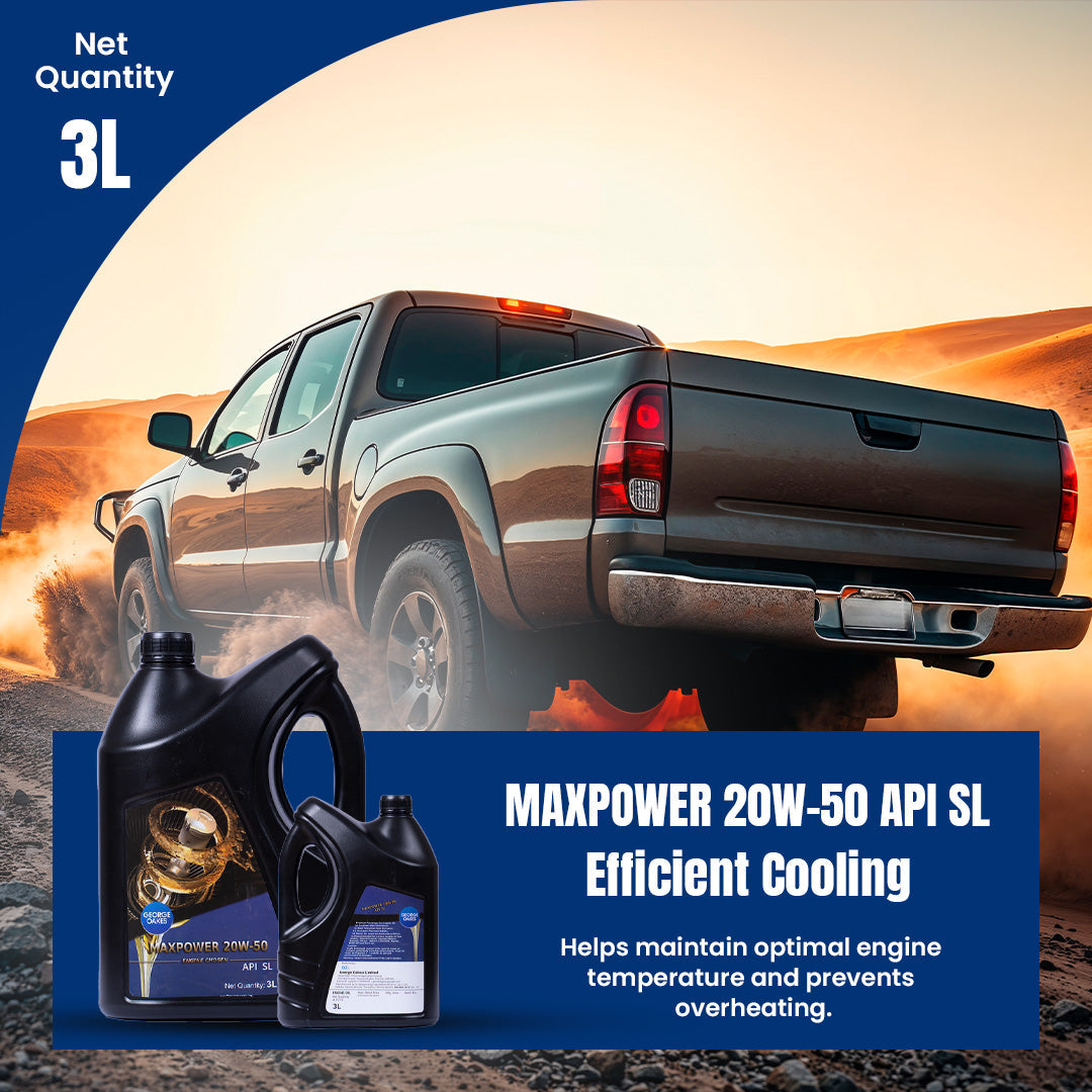 George Oakes (PCMO) Maxpower API SL SAE 20W-50 Engine Oil (Gold) 3 Litre - GO2050SL3GD