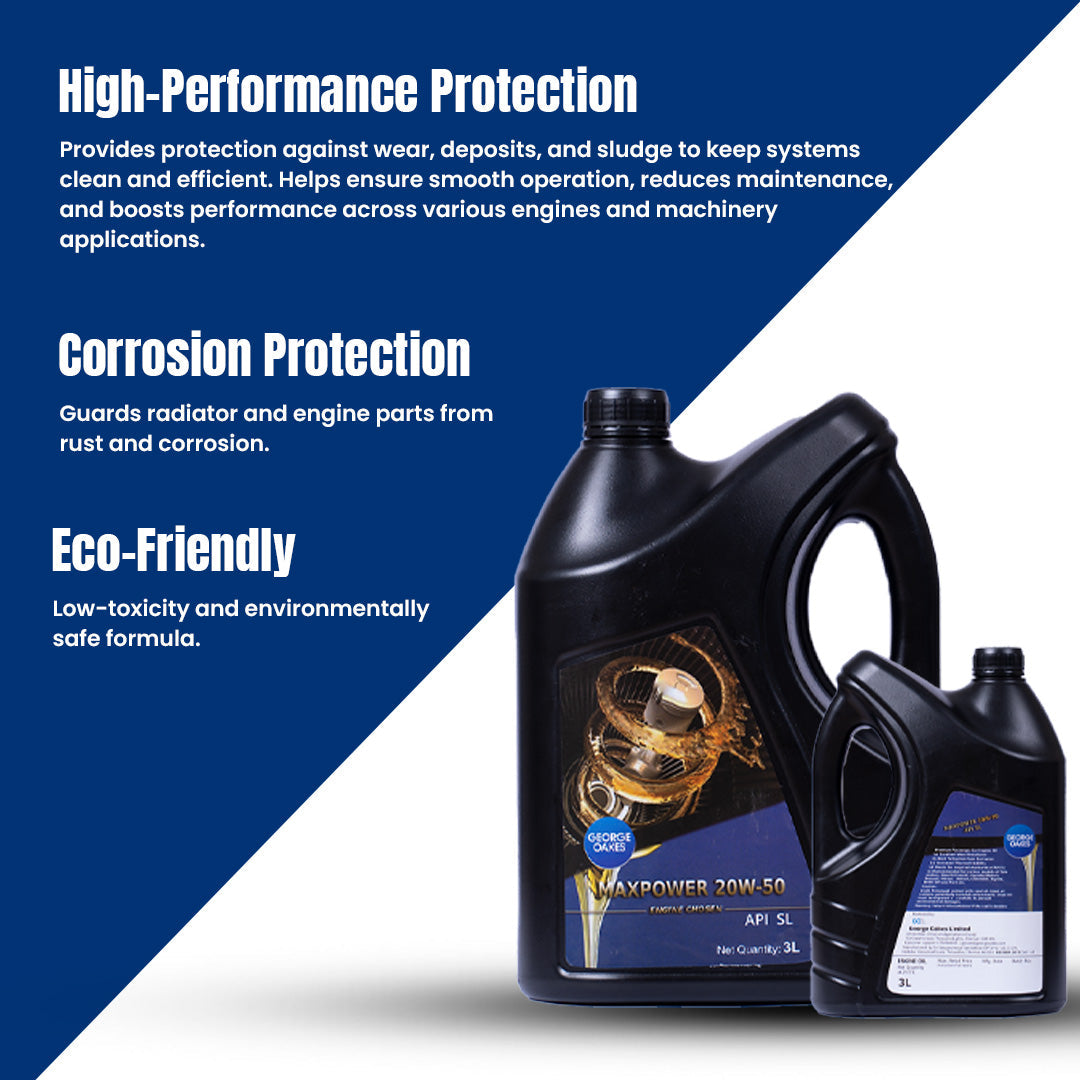 George Oakes (PCMO) Maxpower API SL SAE 20W-50 Engine Oil (Gold) 3 Litre - GO2050SL3GD