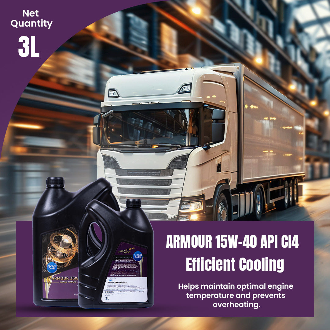 George Oakes Armour API CI4 SAE 15W-40 Heavy Duty Engine Oil (Gold) 3 Litre - GO1540CI4P3GD