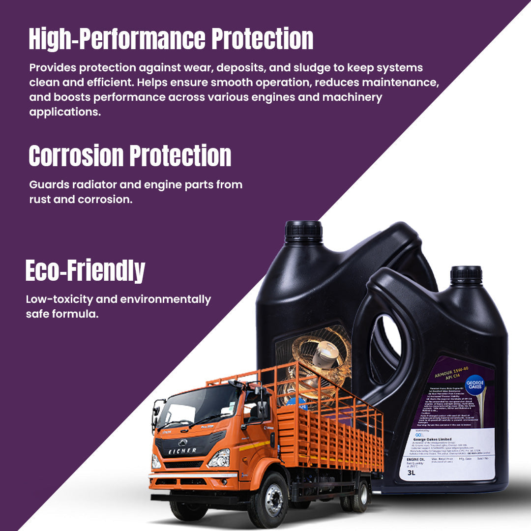 George Oakes Armour API CI4 SAE 15W-40 Heavy Duty Engine Oil (Gold) 3 Litre - GO1540CI4P3GD