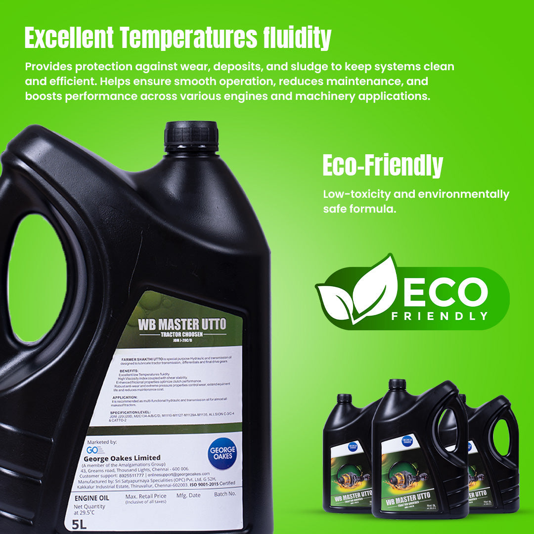 George Oakes WB Master JDM J-20C/D UTTO Universal Tractor Transmission Oil (Gold) 5 Litre - GOWBO5GD