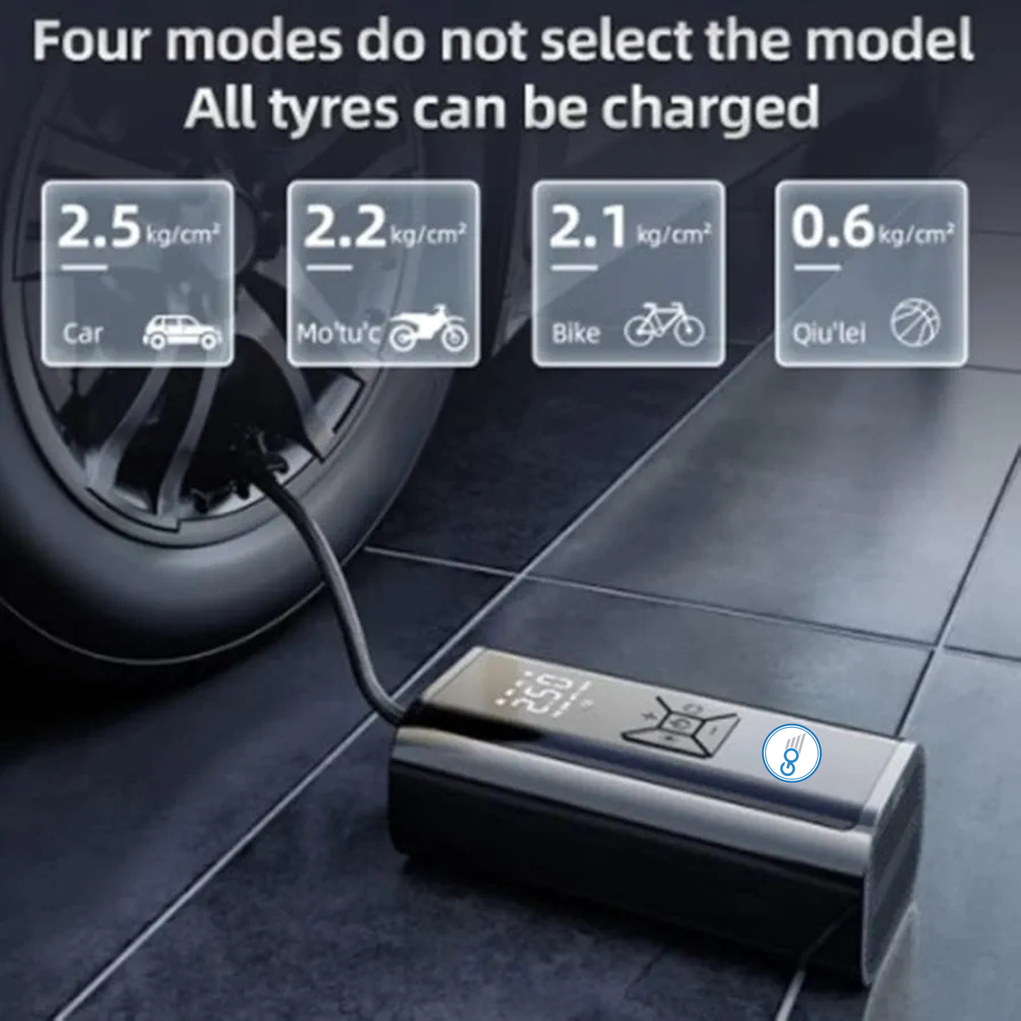 GO Regency Cordless Tyre Inflator 150 PSI | Rechargeable Air Pump with 4500mAh Battery, 120W Power, Digital Display, Power Bank, Portable Air Compressor