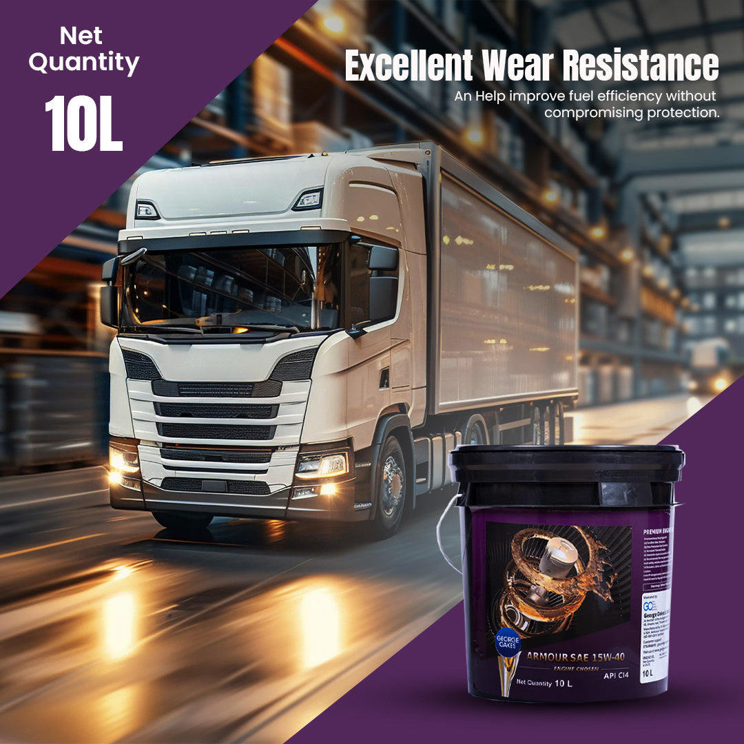 George Oakes Armour API CI4 SAE 15W-40 Heavy Duty Engine Oil (Gold) 10 Litre - GO1540CI4P10GD