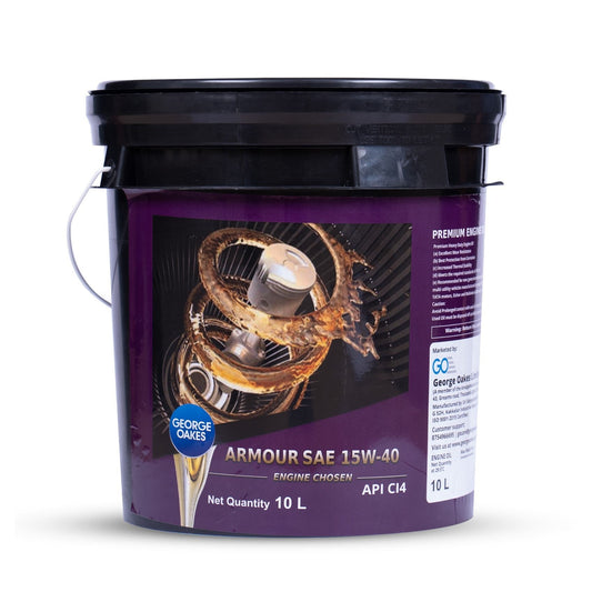 George Oakes Armour API CI4 SAE 15W-40 Heavy Duty Engine Oil (Gold) 10 Litre - GO1540CI4P10GD